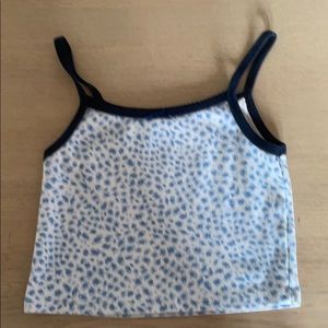 Blue and white Brandy Melville tank top.